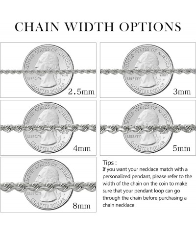 Twist Chain Necklace - Stainless Steel Rope Jewelry for Men & Women 22 Inches 5mm Wide $9.71 Necklaces