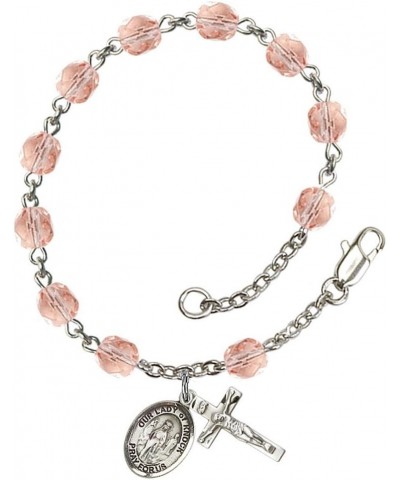 October Birth Month Bead Rosary Bracelet with Patron Saint Petite Charm, 7 1/2 Inch Our Lady of Knock $38.81 Bracelets