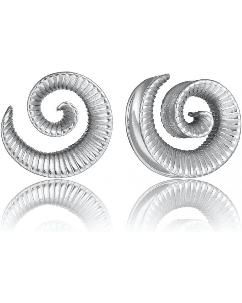 2Pcs Ear Plugs Spiral Gauges for Ears, Size 0g - 1 inch Ear Tunnels Gauge Earrings for Women, Hypoallergenic Stainless Steel ...