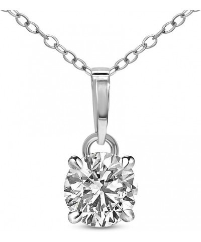 1/4 Carat - 5 Carat | 14K White Gold | IGI Certified Lab Created Diamond Solitaire Pendant Necklace White Gold 2.0 carats $24...