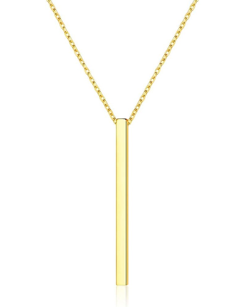 Customizable Vertical Bar Pendant Necklace 925 Sterling Silver Y Necklace Simple Fashion Jewelry Gifts for Women(with Gift Bo...