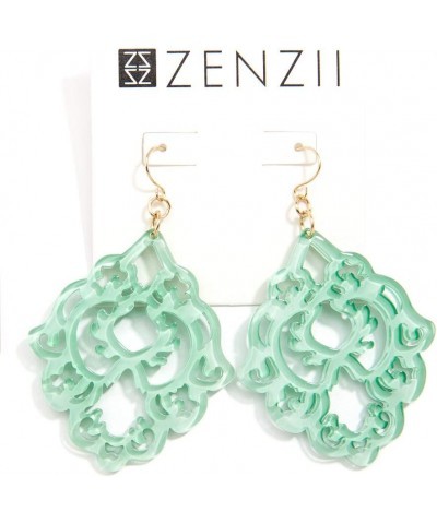 Acrylic Resin Colorful Scroll Design Drop and Dangle Earrings for Women Beige $13.34 Earrings