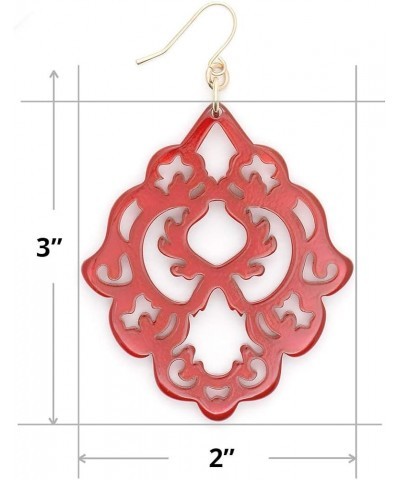 Acrylic Resin Colorful Scroll Design Drop and Dangle Earrings for Women Beige $13.34 Earrings