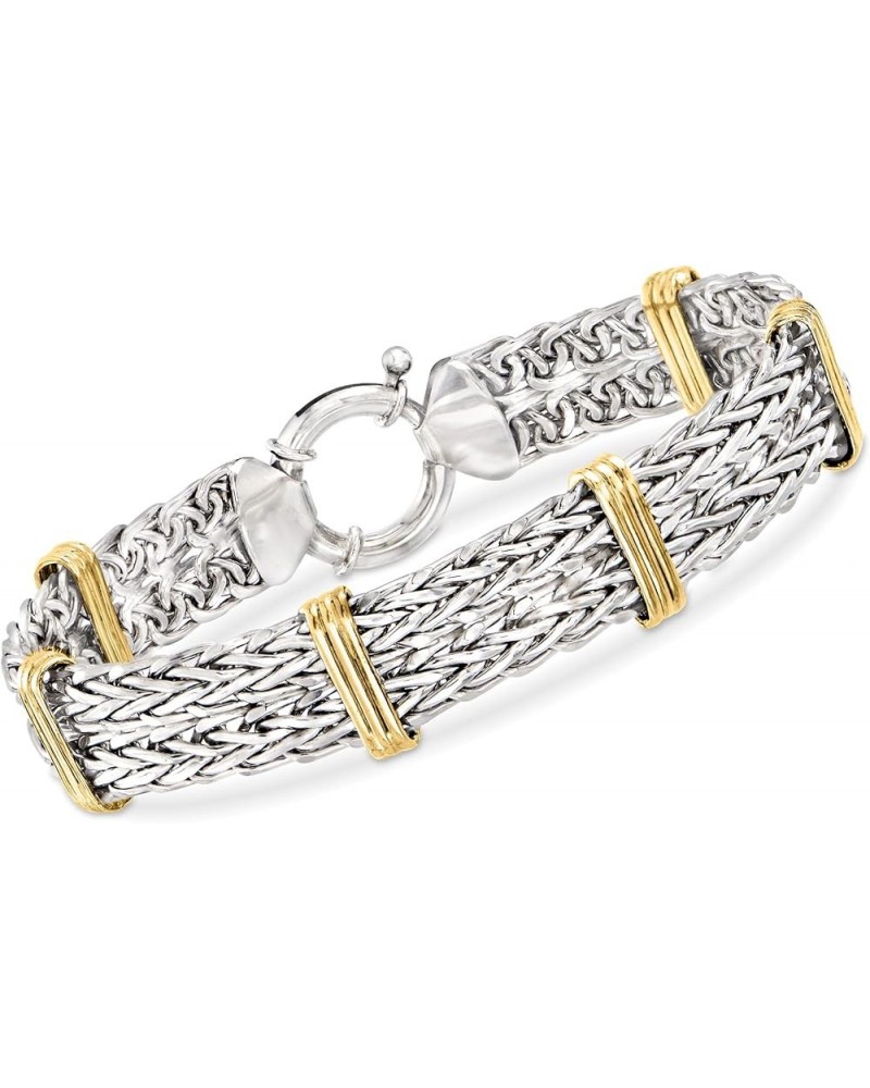 Two-Tone Sterling Silver Wheat-Link Bracelet 8.0 Inches $70.44 Bracelets