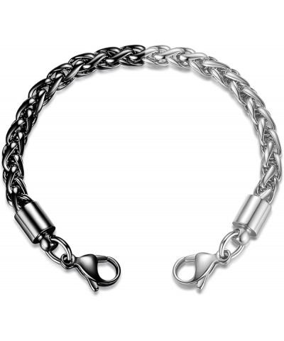 LinnaLove-Stainless steel Wheat Chain lnterchangeable Medical Alert Bracelets - (Just Chain) 1/2 Black 5 Inches $10.97 Bracelets