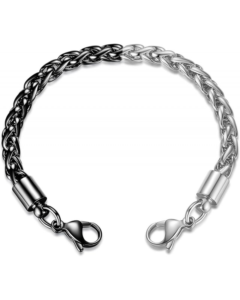 LinnaLove-Stainless steel Wheat Chain lnterchangeable Medical Alert Bracelets - (Just Chain) 1/2 Black 5 Inches $10.97 Bracelets