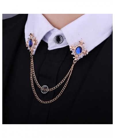 Tassel Crystal Cross Chain Brooch,Women's Shirt Collar Pins Broochs Rhinestone Lapel Pin for Men Women Suit Accessories(Silve...