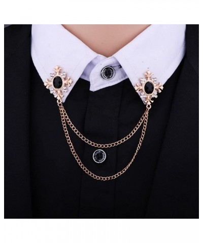 Tassel Crystal Cross Chain Brooch,Women's Shirt Collar Pins Broochs Rhinestone Lapel Pin for Men Women Suit Accessories(Silve...