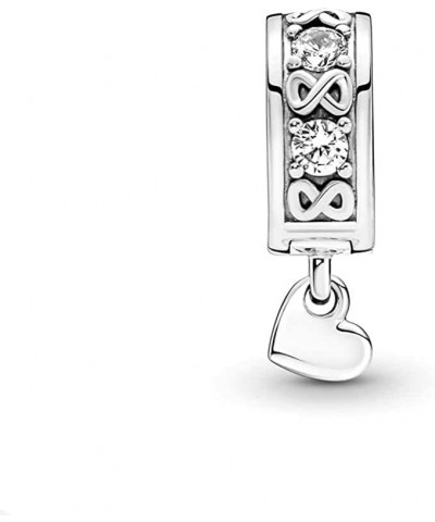 Charm 925 Sterling Silver Pendant,Girl Jewelry Beads Gifts for Women Bracelet&Necklace Family Always Pavé Clip Charm $7.64 Br...