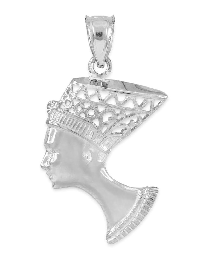 Textured 925 Sterling Silver Egyptian Queen Nefertiti Filigree Charm Pendant $12.47 Pendants