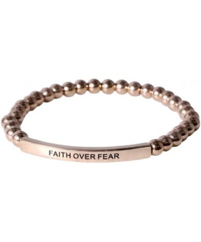 Hope Collection Unisex Stretchable Bracelets (FAITH OVER FEAR) Rose Gold Medium (7.1-8 inches) $17.97 Others