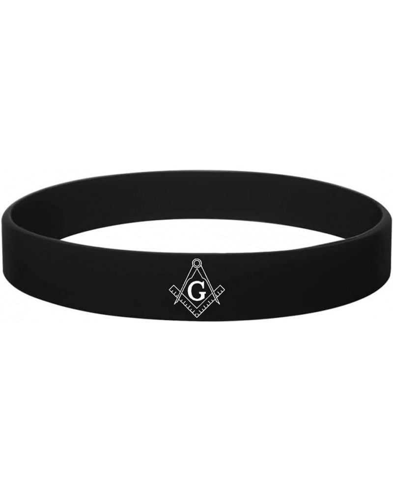 MZZJ Masonic Freemason Symbol Bracelet 12MM Silicone Rubber Waterproof Outdoor Fitness Sport Band for Unisex,Birthday Gift Gr...