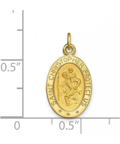 10K Yellow Gold Solid Satin Polished St. Christopher Pendant $70.47 Pendants