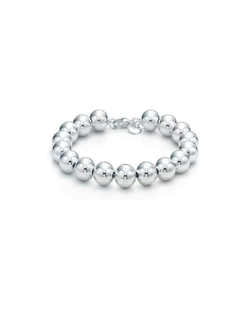 925 Sterling Silver 4MM-10M Italian Bead Ball Chain Bracelet- Handmade Bead Italian Bracelet, Silver Bead Bracelet For Women,...