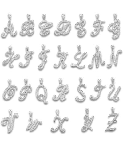 Sterling Silver Initial Necklace CZ Cursive Script Letter Adjustable Chain Friendship Keepsake Card Gift For Her Dark Card - ...