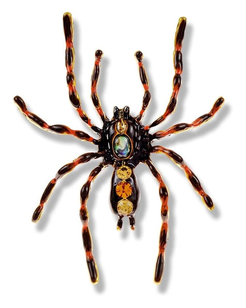 Women's Statement Big Spider Brooch Austrian Crystal Halloween Multicolor Retro Spider Brooch Pin Enamel Black and brown $8.8...