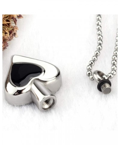 Stainless Steel Heart Shaped Ash Urn Keepsake Loved Ones Memorial Pendant Necklace Silver Black $5.59 Necklaces