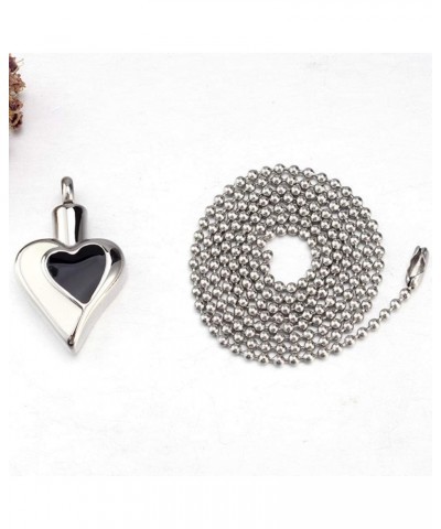 Stainless Steel Heart Shaped Ash Urn Keepsake Loved Ones Memorial Pendant Necklace Silver Black $5.59 Necklaces