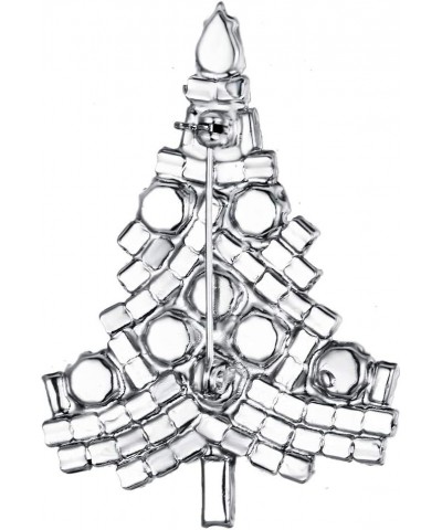 Women's Austrian Crystal Art Deco Daily Christmas Tree Brooch Sea Blue Silver-Tone $10.44 Brooches & Pins