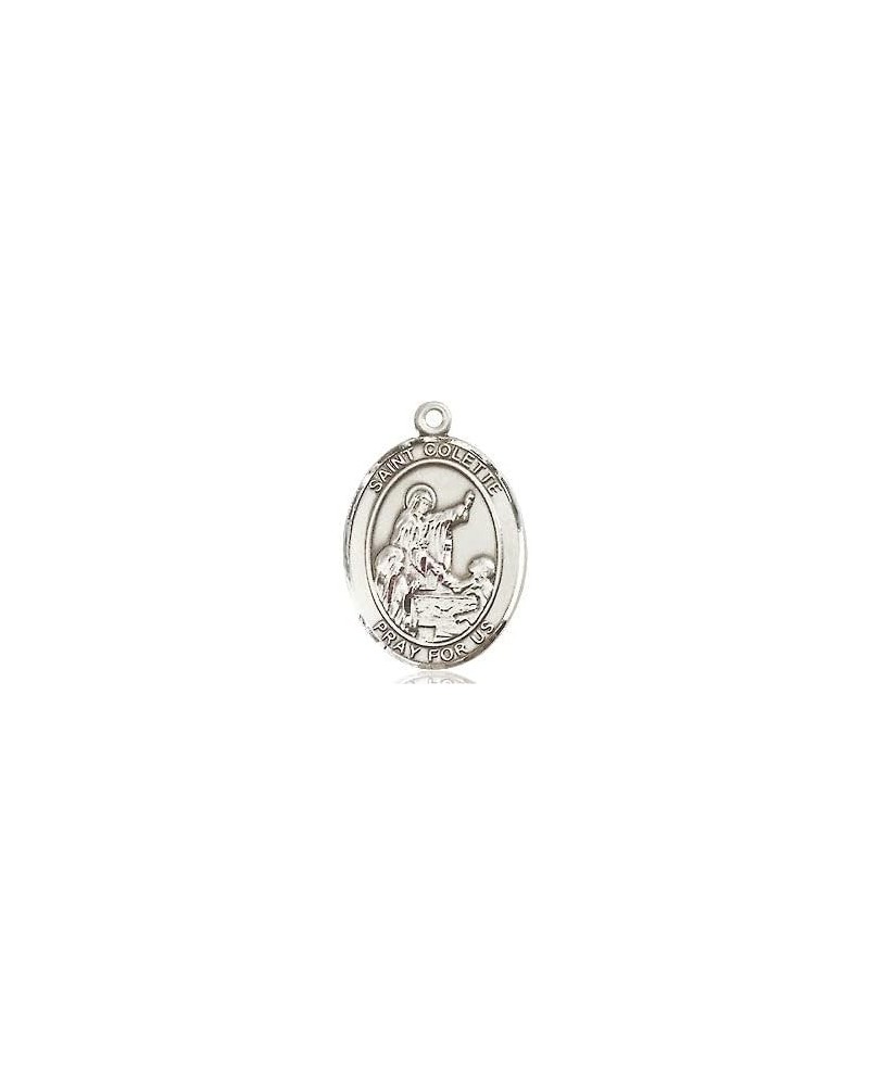 St. Colette Catholic Patron Saint Medal Pendant Necklace Charm, Made in USA Medium/Pewter/no chain $28.31 Necklaces