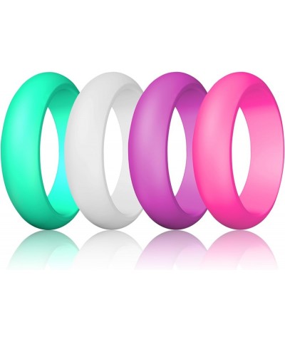 Silicone Wedding Ring for Women, Thin and Stackable Durable Rubber Safe Band for Love, Couple, Souvenir and Outdoor Active Ex...