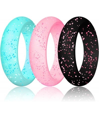 Silicone Wedding Ring for Women, Thin and Stackable Durable Rubber Safe Band for Love, Couple, Souvenir and Outdoor Active Ex...