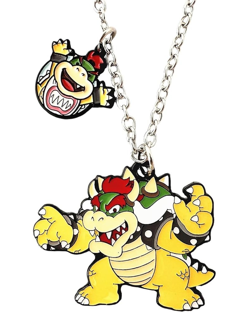 Supr Mario Necklace Metal Classic Anime Bowser Necklace Girls Women and Men 1 $7.59 Necklaces