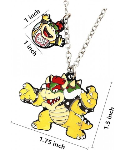 Supr Mario Necklace Metal Classic Anime Bowser Necklace Girls Women and Men 1 $7.59 Necklaces