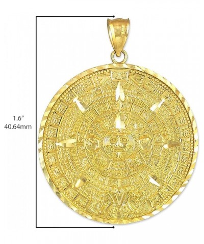 10K Yellow Gold Round Aztec Mayan Calendar Charm Pendant - Choice of Size 3. Large (1.6") $194.48 Pendants