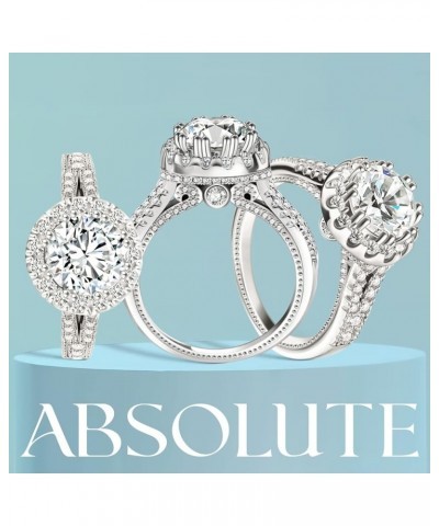 ABSOLUTE 2 Carat Moissanite Rings for Womens Engagement Rings Round Cut Solitaire Rings 925 Sterling Silver Rings Sunflower C...