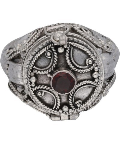 Medieval Ringed Cross Poison Locket Sterling Silver and Garnet, Onyx, or Moonstone Ring(Sizes 6,7,8,9,10) Garnet (Size 8) $20...