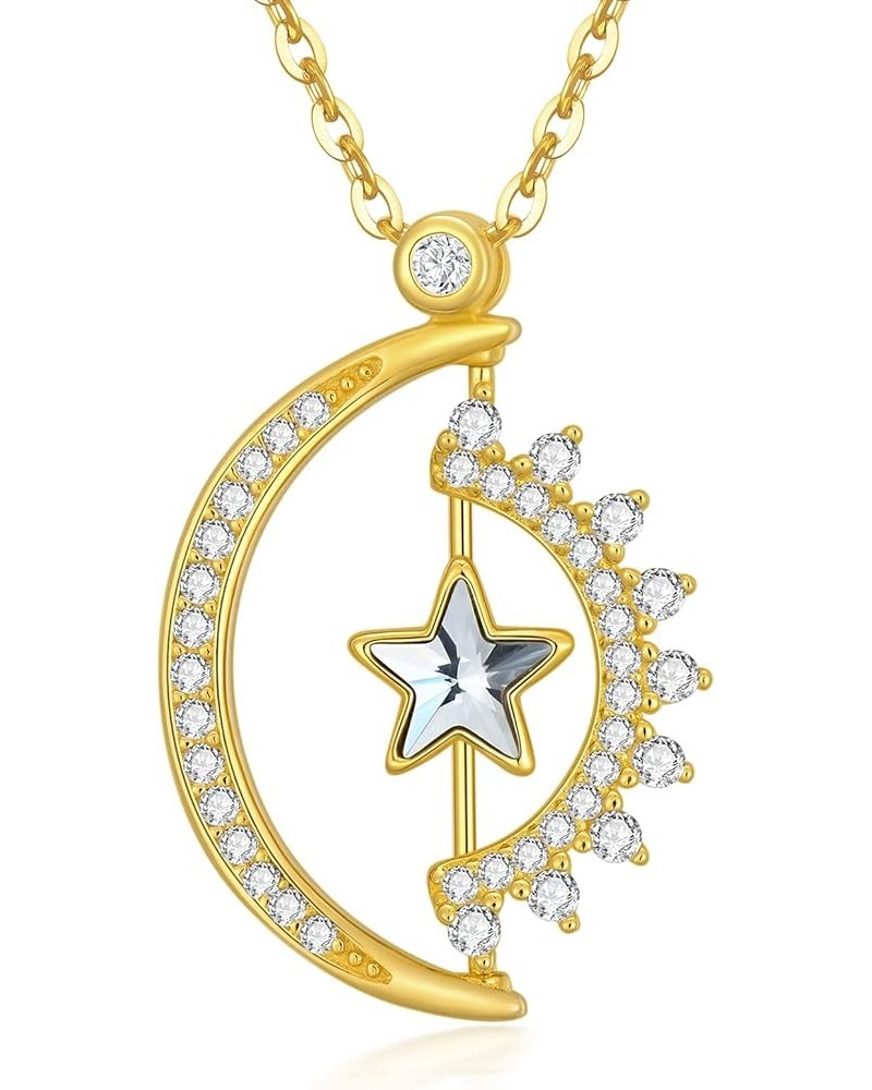 925 Sterling Silver Necklace Jewelry Gift for Women Girls, 18"+2 Sun Moon Star $7.94 Necklaces