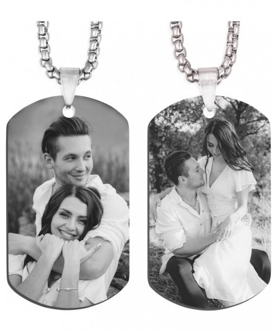 Personalized Custom Photo and Message Pendant Necklace，Picture Necklace for Men Women,Memorial Jewelry with Keychain,Customiz...