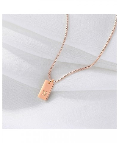 Dainty Gold Initial Necklaces for Women Girls | Trendy Tag Layered Letter Necklace 14K Gold Plated Gift Jewelry Rose Gold N $...