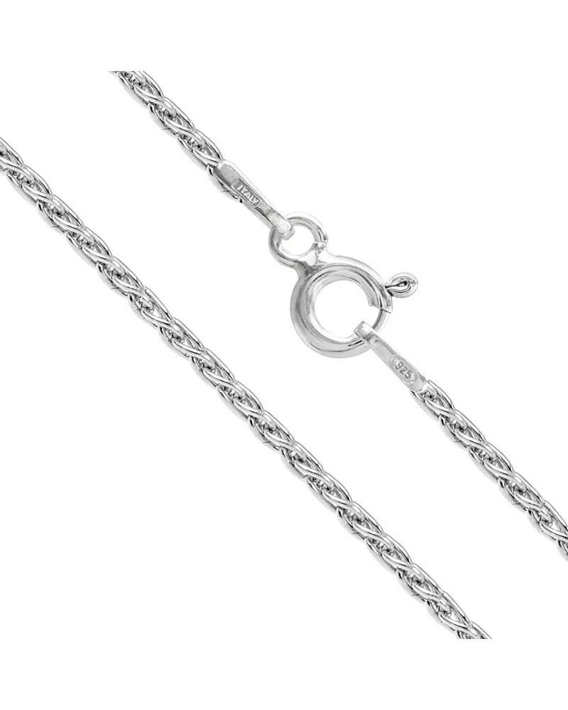 Sterling Silver Chain Necklace for Women Wheat 1.6mm Tarnish Resistant Responsibly Sourced - Non-Migrating Clasp Design - Ste...