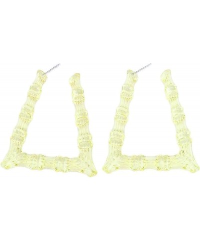 Retro Colorful Neon Acrylic Bamboo 80 90's Party Costume Accessories Large Hoops Drop Dangle Lightweight Earrings Statement V...