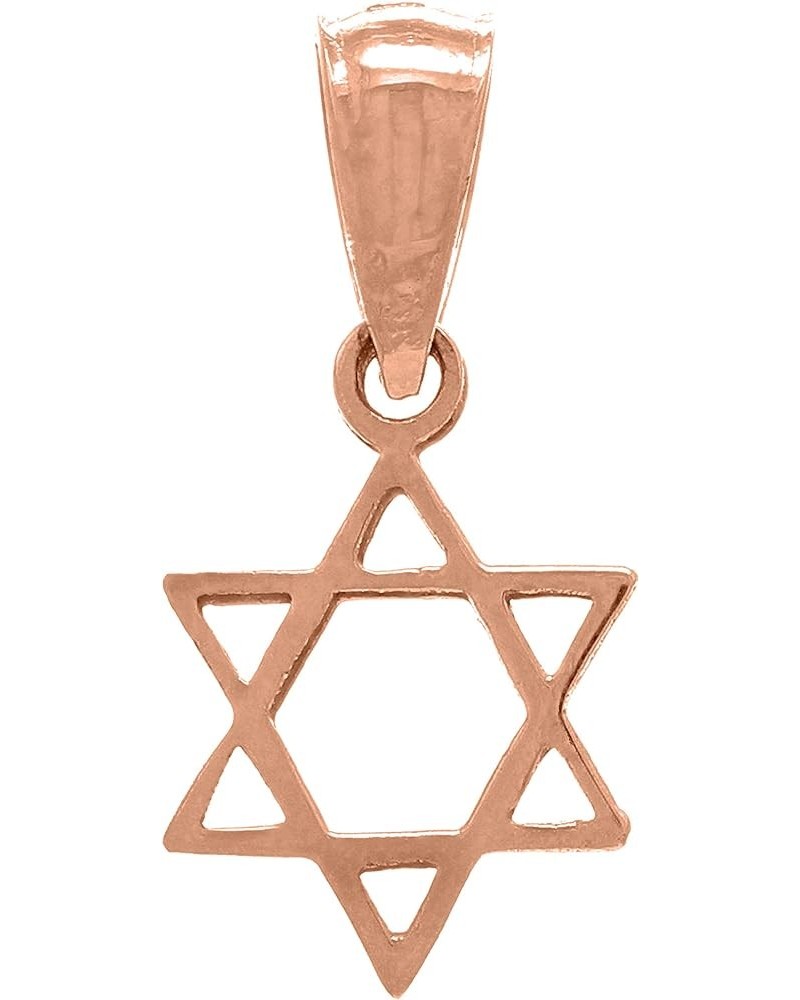 14k Yellow White or Rose Gold Simple Classic Star of David Charm Pendant Pink $19.59 Necklaces