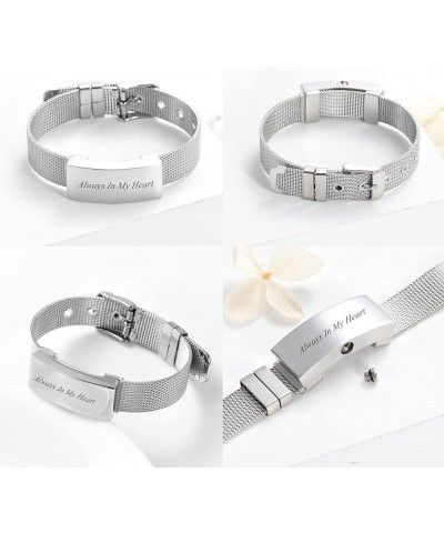 Adjustable Cremation Jewelry Urn Bracelet for Ashes Personalized Message Urn Bangle for Women Men Memorial Keepsake-Forever i...