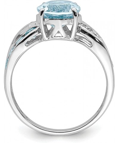 925 Sterling Silver Diamond Gemstone Ring 925 Sterling Silver - Blue Topaz - Size 7 $53.05 Rings