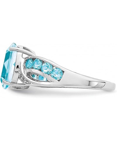 925 Sterling Silver Diamond Gemstone Ring 925 Sterling Silver - Blue Topaz - Size 7 $53.05 Rings