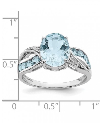 925 Sterling Silver Diamond Gemstone Ring 925 Sterling Silver - Blue Topaz - Size 7 $53.05 Rings