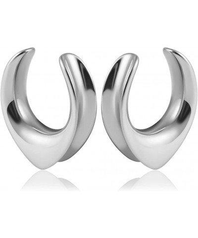 2PCS Saddle Plugs Hypoallergenic Open Ear Gauges Tunnels 316 Stainless Steel Earrings Expander Piercing Stretchers Fashion Bo...