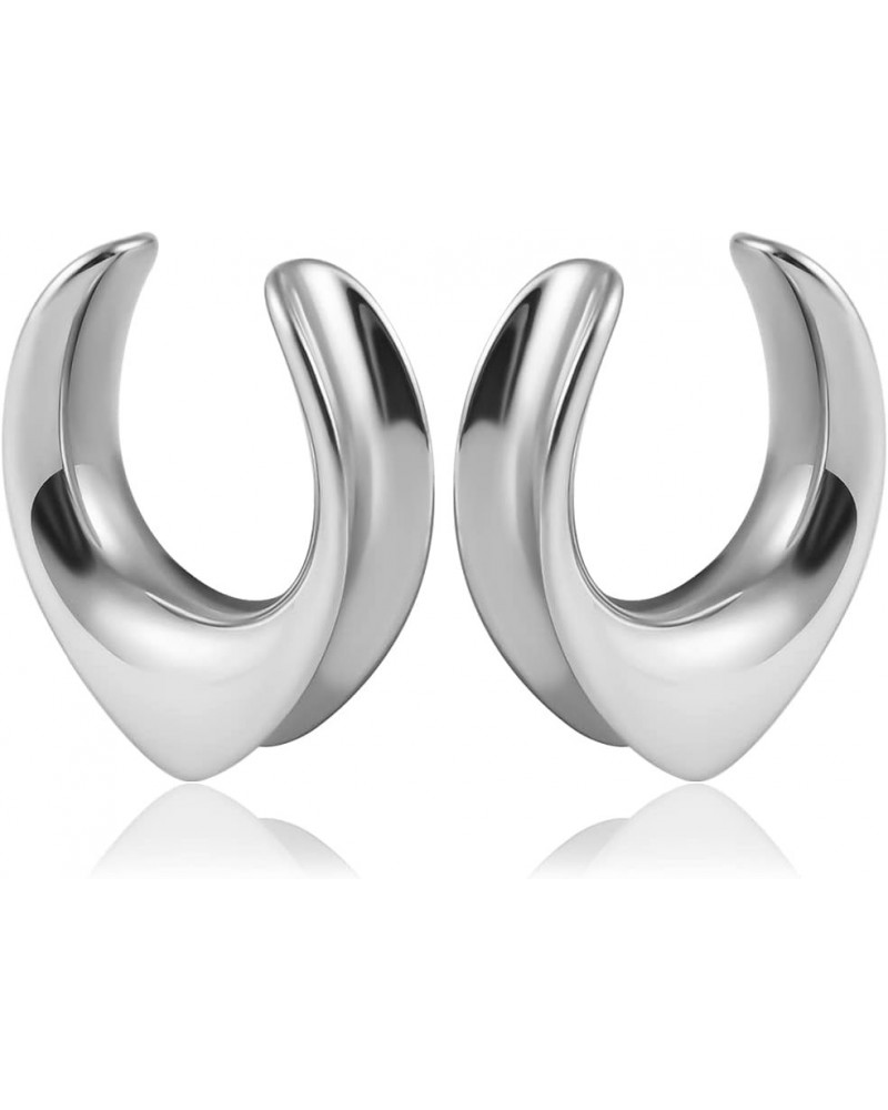 2PCS Saddle Plugs Hypoallergenic Open Ear Gauges Tunnels 316 Stainless Steel Earrings Expander Piercing Stretchers Fashion Bo...