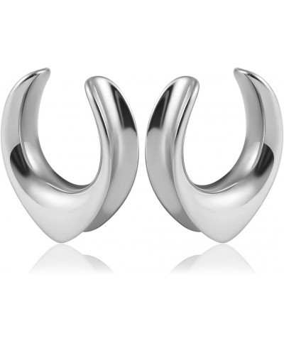 2PCS Saddle Plugs Hypoallergenic Open Ear Gauges Tunnels 316 Stainless Steel Earrings Expander Piercing Stretchers Fashion Bo...