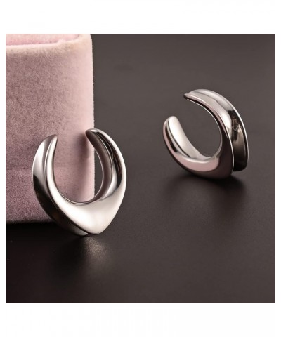 2PCS Saddle Plugs Hypoallergenic Open Ear Gauges Tunnels 316 Stainless Steel Earrings Expander Piercing Stretchers Fashion Bo...