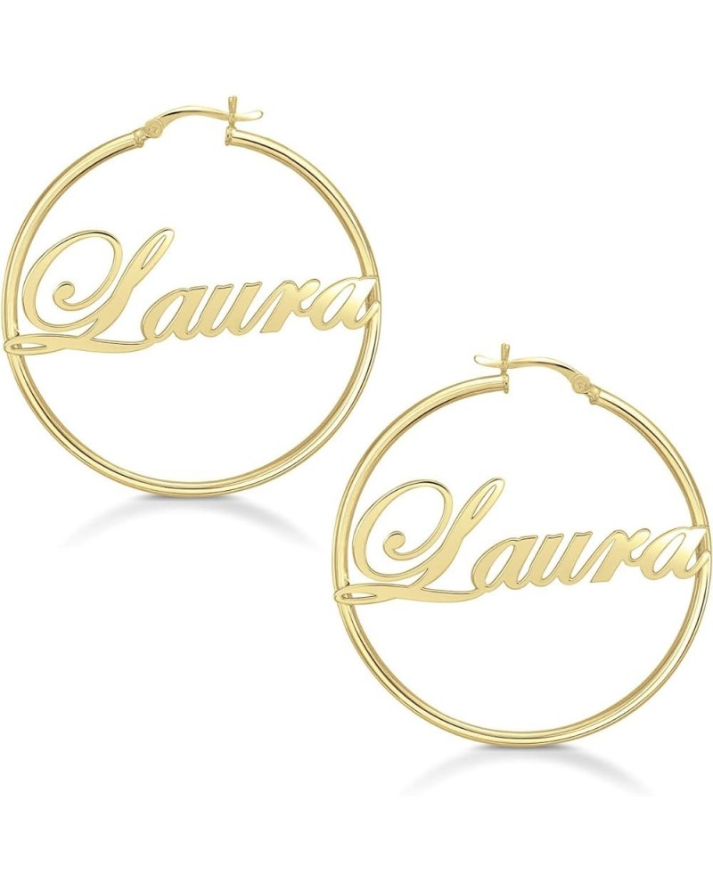 Gifts for Her Personalized Name Hoop Earrings Custom Unique Name Eardrops for Women Teen Girls Birthday Jewelry Gold 7 $15.00...