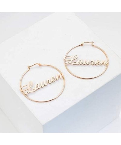 Gifts for Her Personalized Name Hoop Earrings Custom Unique Name Eardrops for Women Teen Girls Birthday Jewelry Gold 7 $15.00...