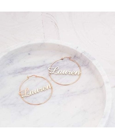 Gifts for Her Personalized Name Hoop Earrings Custom Unique Name Eardrops for Women Teen Girls Birthday Jewelry Gold 7 $15.00...