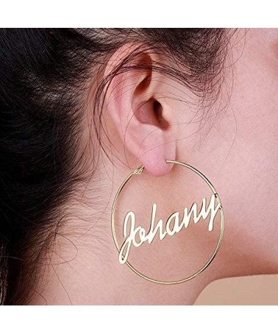 Gifts for Her Personalized Name Hoop Earrings Custom Unique Name Eardrops for Women Teen Girls Birthday Jewelry Gold 7 $15.00...