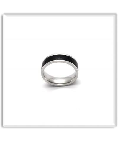 Fashion Stainless Steel Epoxy Band Ring Black White $6.88 Rings